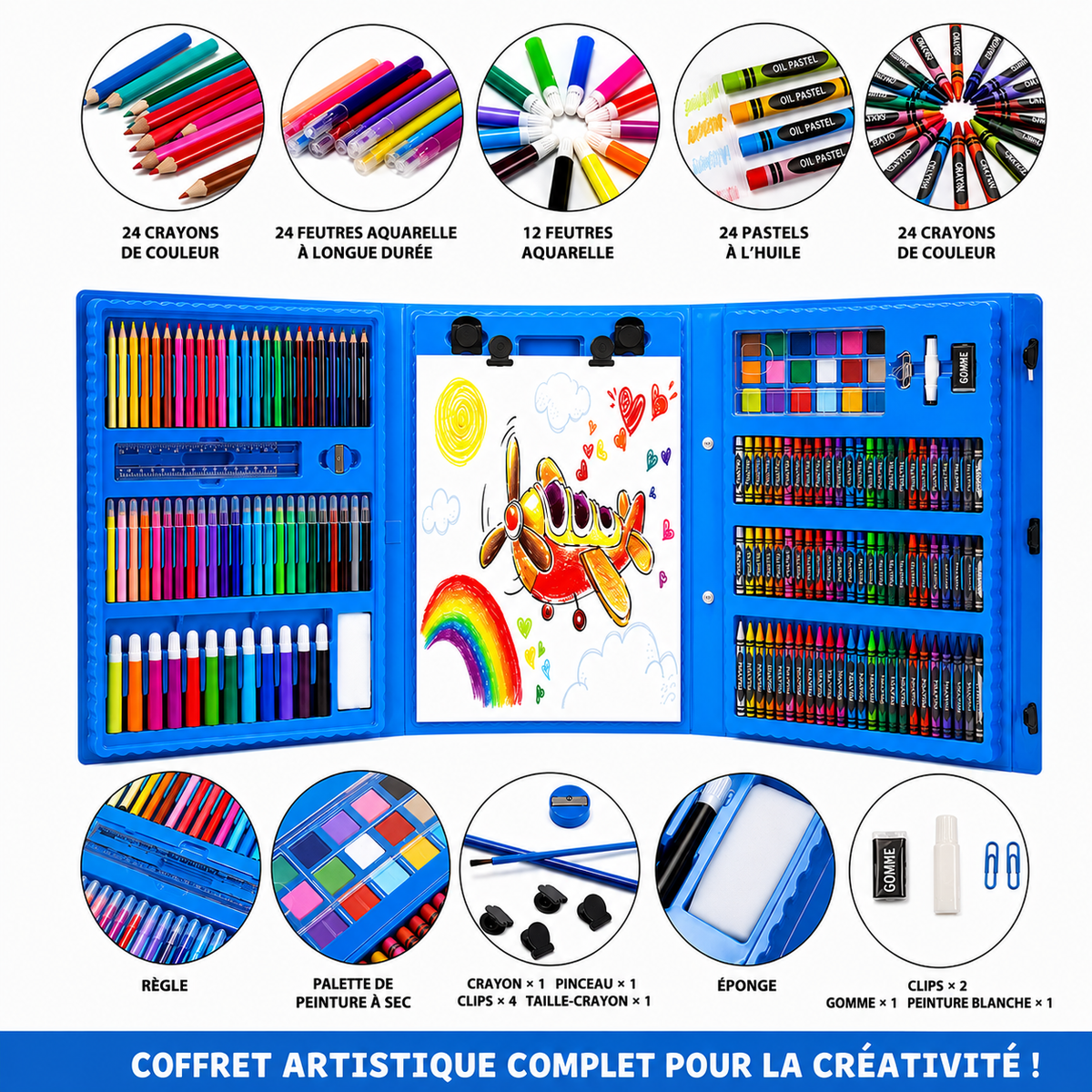 Méga Art Set 208 Pièces – Coffret Artistique pour Enfants